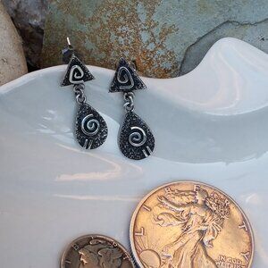 Vintage Modernist Sterling Earrings